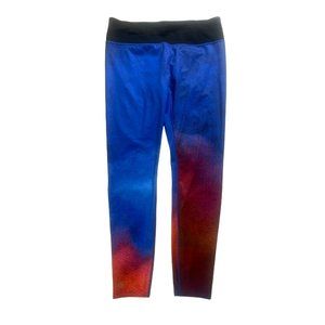 Athleta Leggings Tights Womens L Blue Speed Sonar Ombre Galaxy Stretch Pants